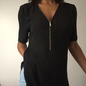 SILK-LIKE POLYESTER TOP